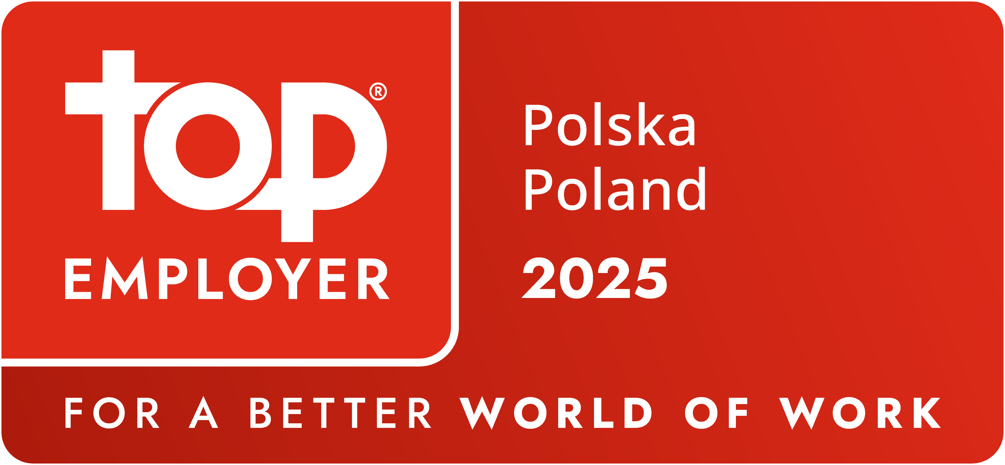 Top Employer Poland, Polska 2023. Certified Excellence in Employee Conditions.